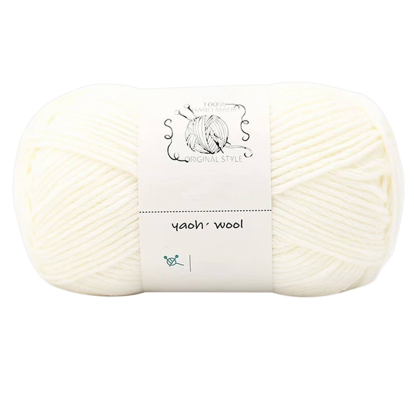 LGCASL Hand-Knitted Yarn #2 Pure White , 1Pc100G Hand Woven Cotton Yarn Soft Crochet Yarn for Hand Knitting Warm Sweater Sofa Cushion Scarf Diy White