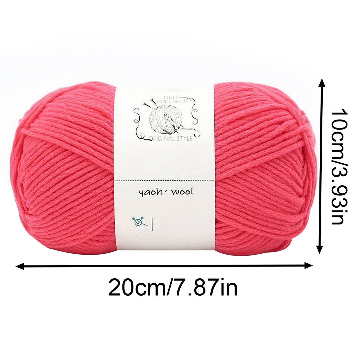 LGCASL Hand-Knitted Yarn #2 Pure White , 1Pc100G Hand Woven Cotton Yarn Soft Crochet Yarn for Hand Knitting Warm Sweater Sofa Cushion Scarf Diy coral fleece