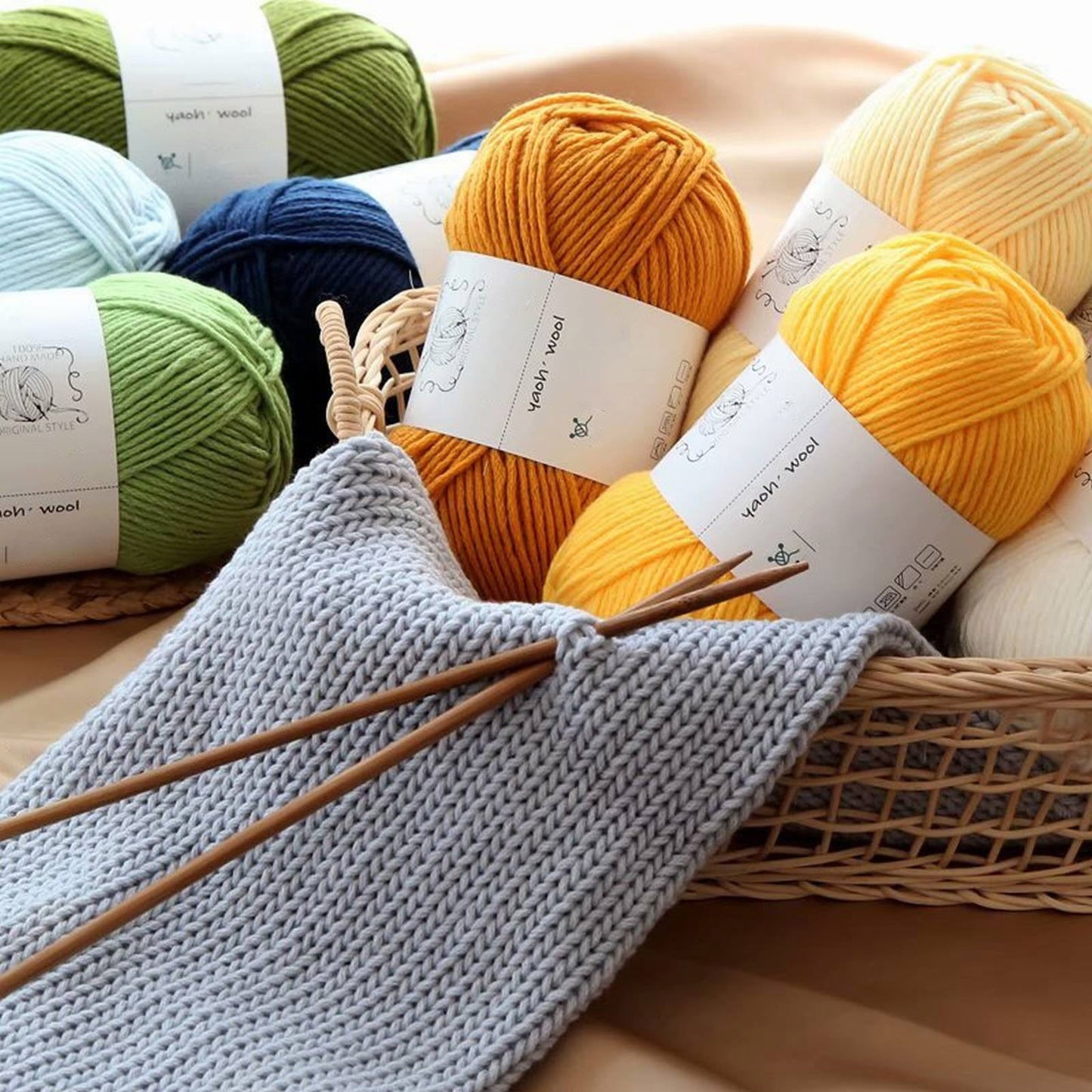 LGCASL Hand-Knitted Yarn #2 Pure White , 1Pc100G Hand Woven Cotton Yarn Soft Crochet Yarn for Hand Knitting Warm Sweater Sofa Cushion Scarf Diy dark green