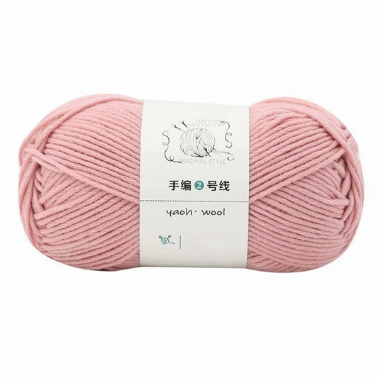 LGCASL Hand-Knitted Yarn #2 Pure White , 1Pc100G Hand Woven Cotton Yarn Soft Crochet Yarn for Hand Knitting Warm Sweater Sofa Cushion Scarf Diy dark pink