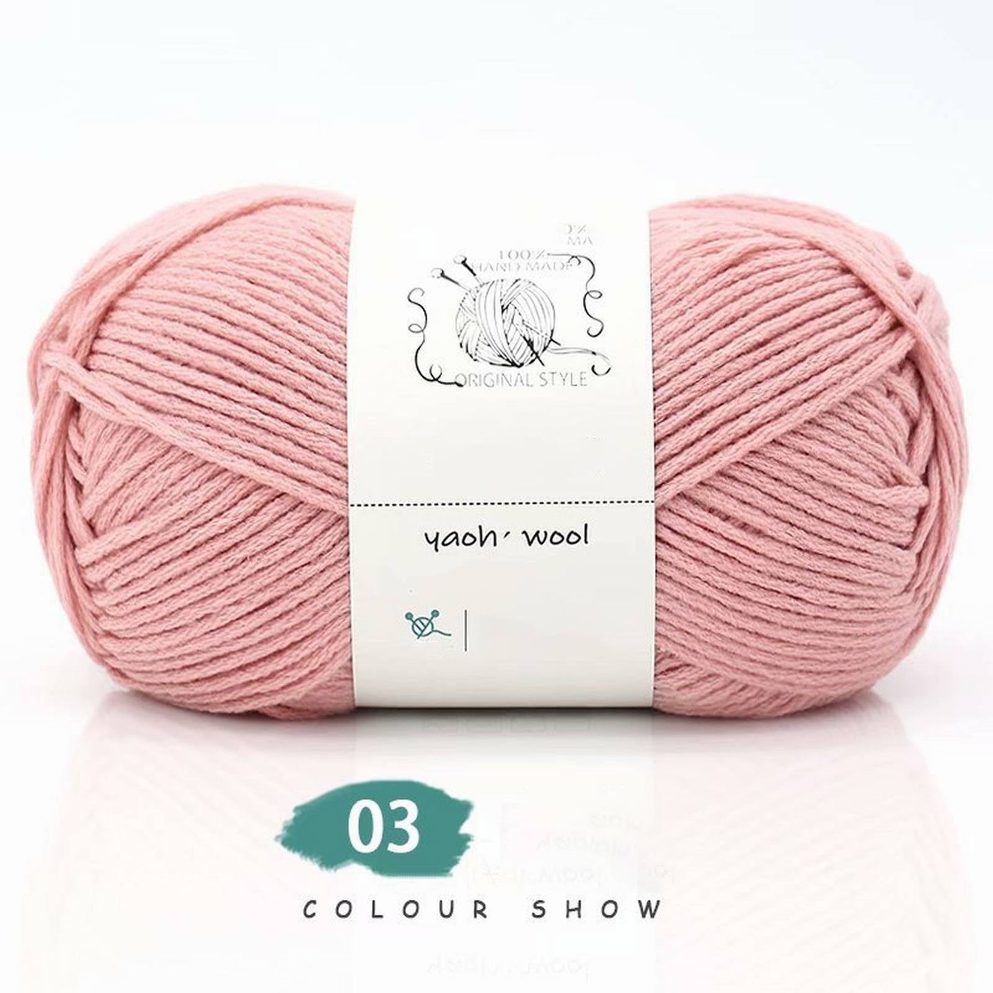 LGCASL Hand-Knitted Yarn #2 Pure White , 1Pc100G Hand Woven Cotton Yarn Soft Crochet Yarn for Hand Knitting Warm Sweater Sofa Cushion Scarf Diy dark pink