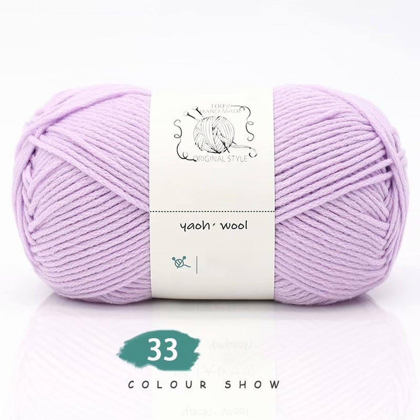 LGCASL Hand-Knitted Yarn #2 Pure White , 1Pc100G Hand Woven Cotton Yarn Soft Crochet Yarn for Hand Knitting Warm Sweater Sofa Cushion Scarf Diy lilac