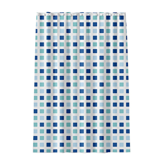 Shower Curtain*1 Piece Peva Blue and Green Square Shower Curtain Thickened Bathroom Curtain for Home Shower Partition with Hooks One Size Mint Green