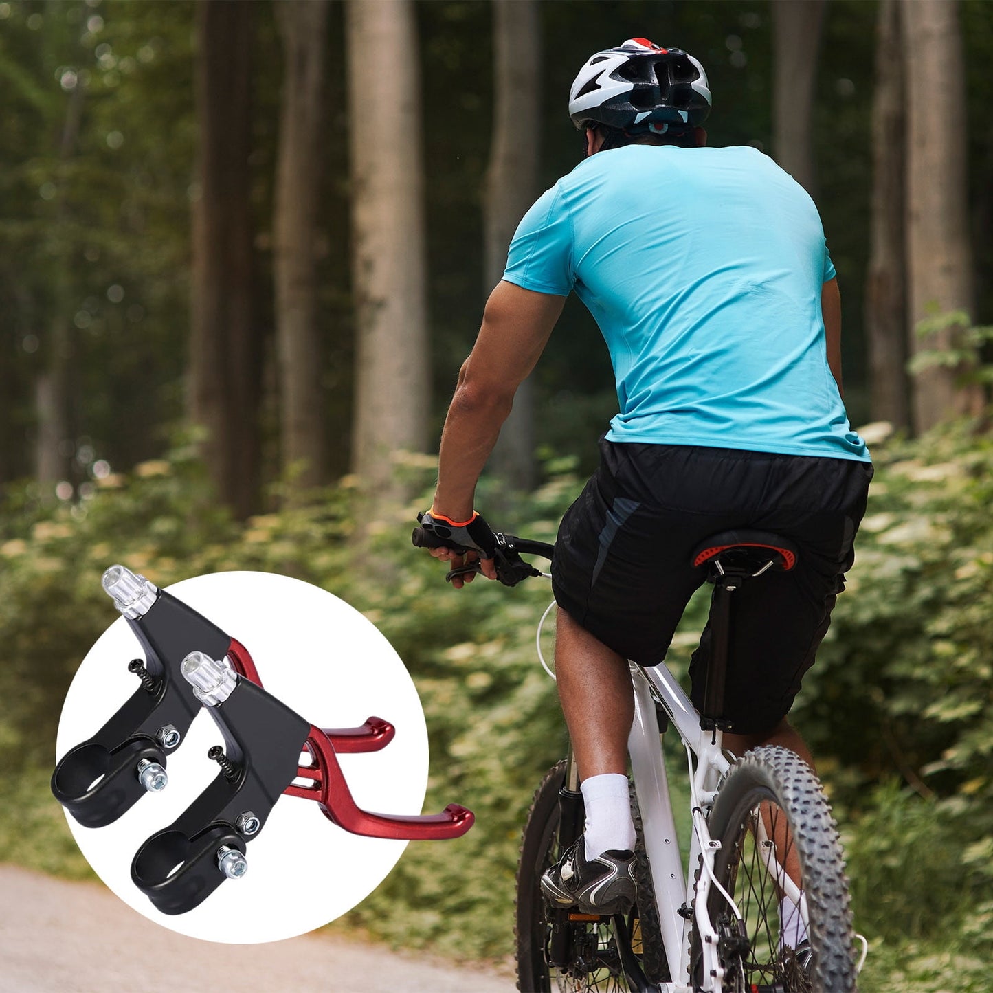 Bpyeka 1Pair Brake Levers Universal Full Aluminum Alloy Brake Handle BMX Brake Handle Mountain Cycling Brake Levers for Most,Tools,Household Essentials 5.51*3.54*0.98 Red