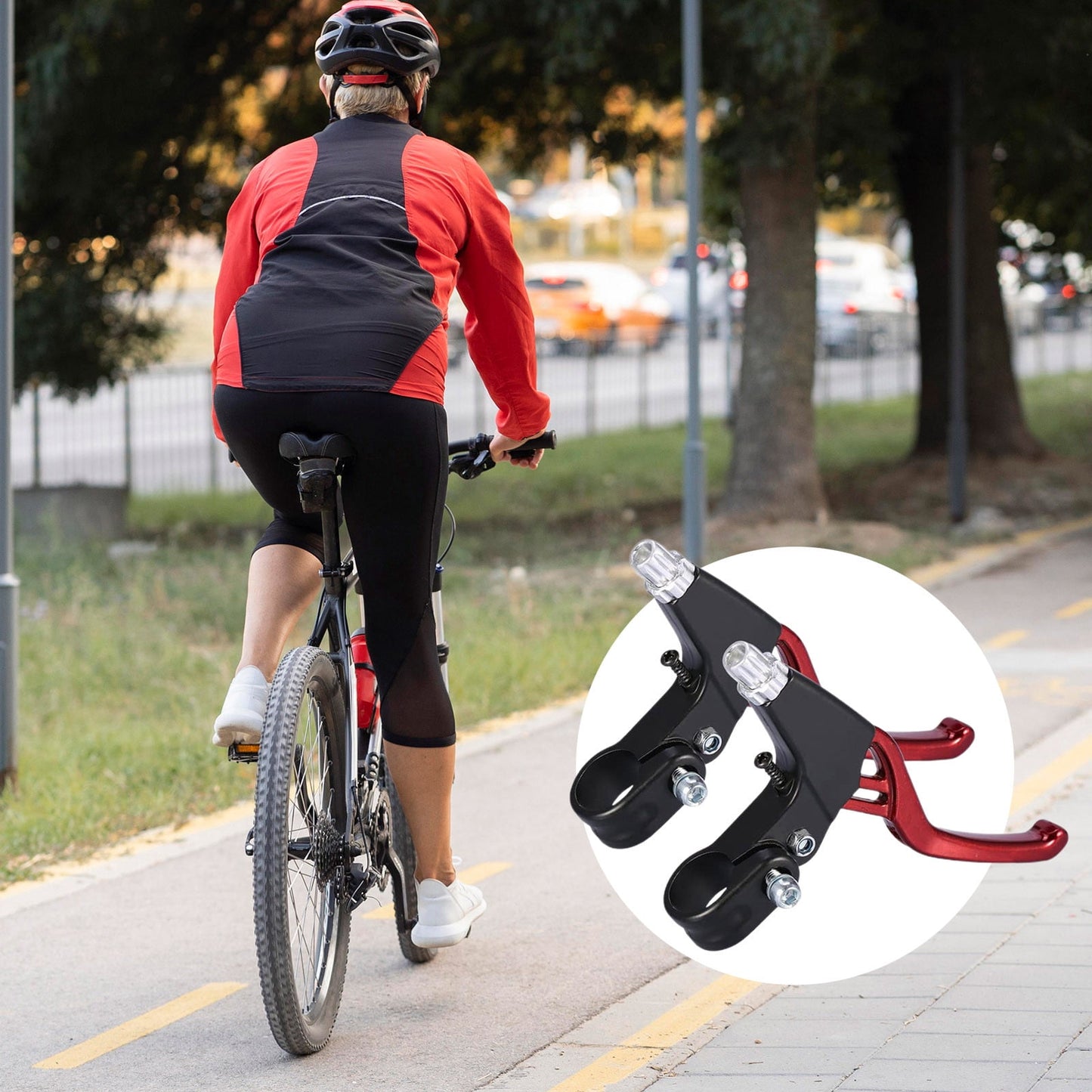 Bpyeka 1Pair Brake Levers Universal Full Aluminum Alloy Brake Handle BMX Brake Handle Mountain Cycling Brake Levers for Most,Tools,Household Essentials 5.51*3.54*0.98 Silver
