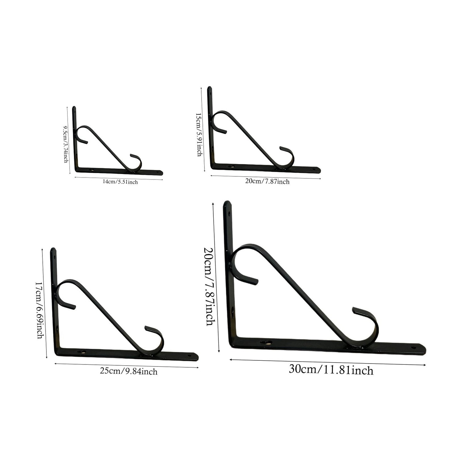 LGCASL Clearance! Wall Support Bracket Wall Support Bracket Shelf Brackets 1 Sets Bracket Grid Wall Shelf Floating Shelf Brackets Shelf Support Brackets Folding Brackets- Black S Black