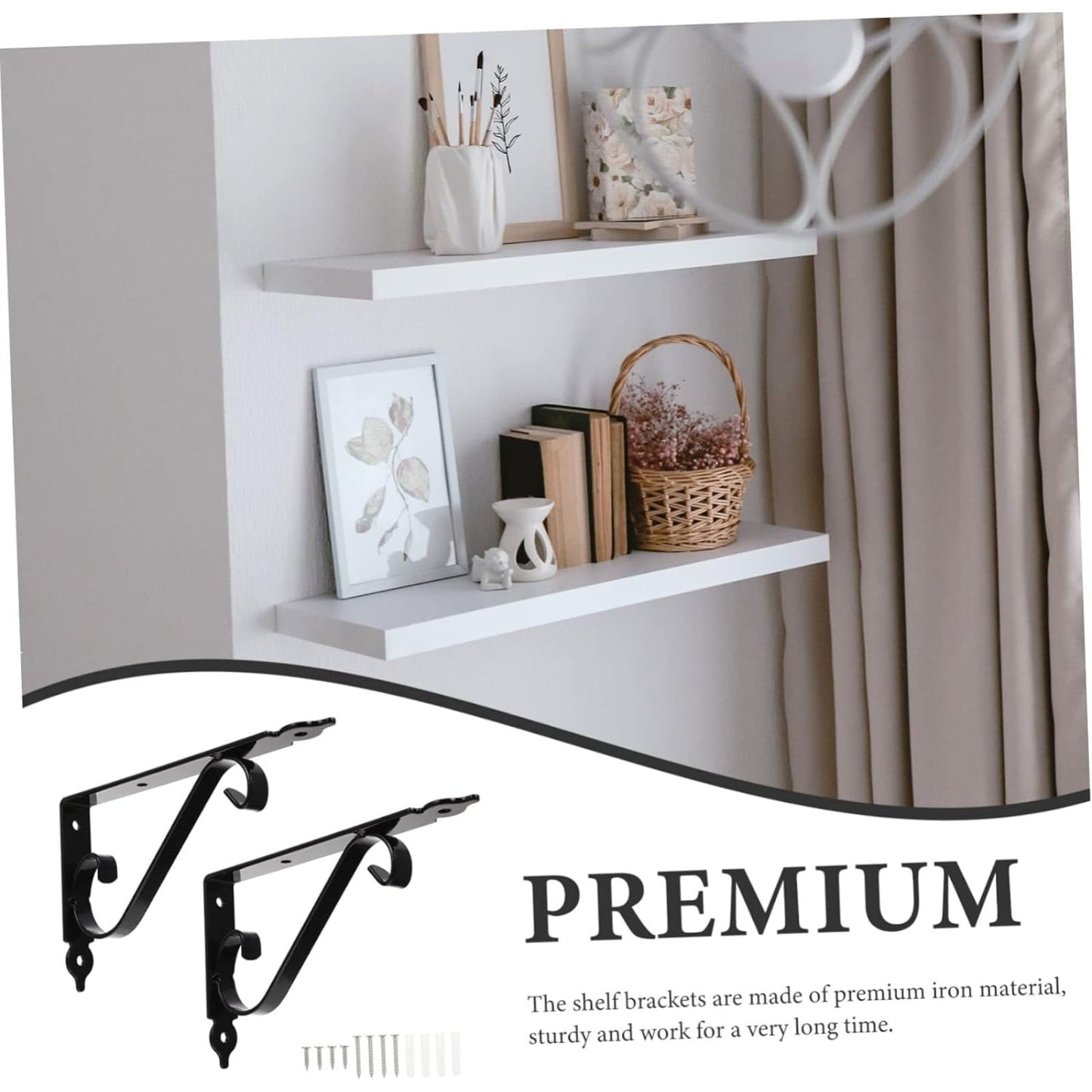 LGCASL Clearance! Wall Support Bracket Wall Support Bracket Shelf Brackets 1 Sets Bracket Grid Wall Shelf Floating Shelf Brackets Shelf Support Brackets Folding Brackets- Black S Black