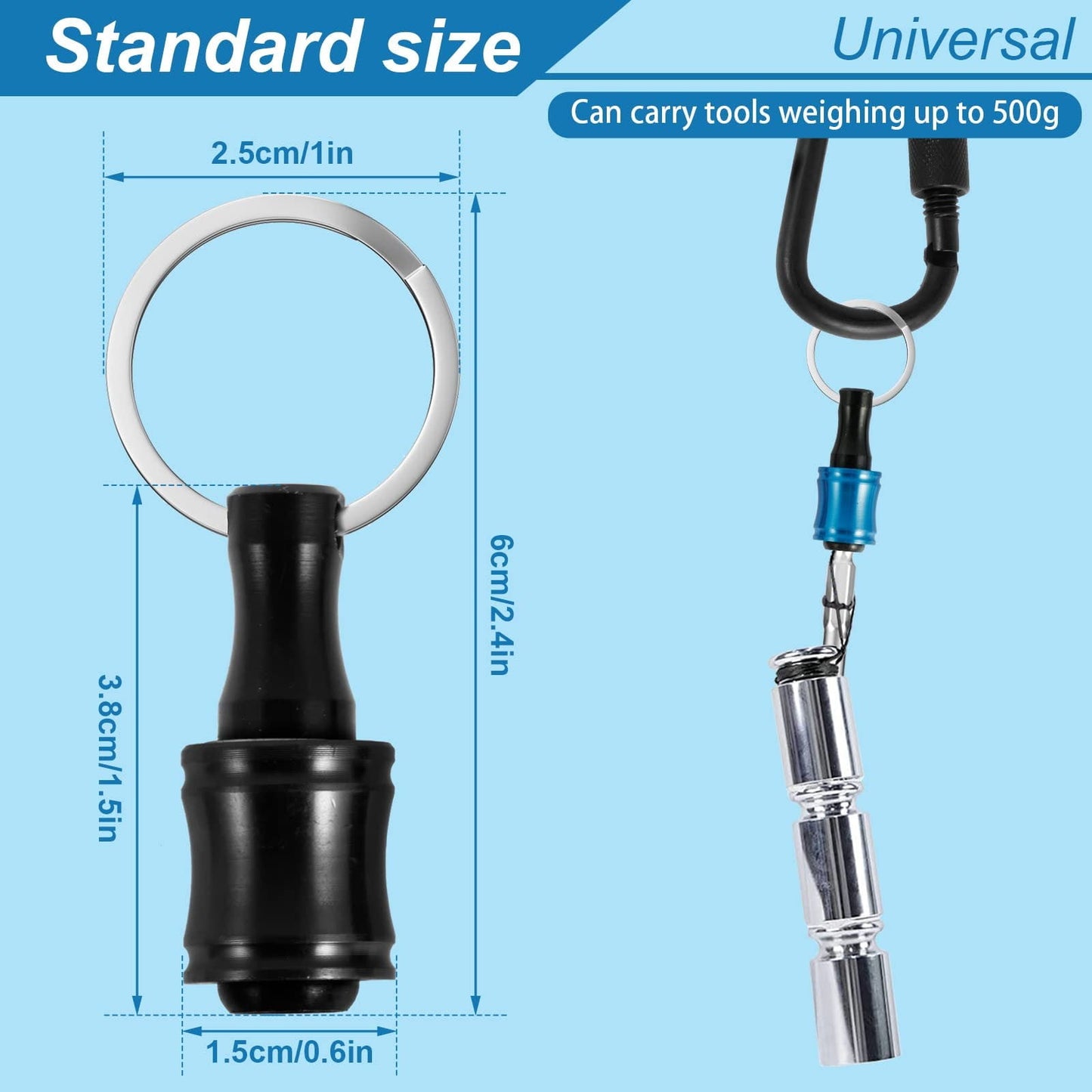 LGCASL Clearance! 12Pc Portable Bit Holder Key Chain Hex Shank Screwdriver Bit Clip for Impact Driver Drill Bit Keychain Extension Bar Quick Release Easy Change Screwdriver Bit Holders- 15*10*2cm Black