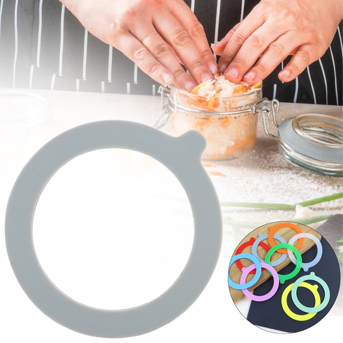 LGCASL Clearance! 30Pcs Silicone Jar Gaskets Replacement Silicone Seals Airtight Silicone Gasket Sealing Rings for Regular Mouth Canning Jar- 30pcs Grey*6+White*6+Red*6+Orange*6+Green*6