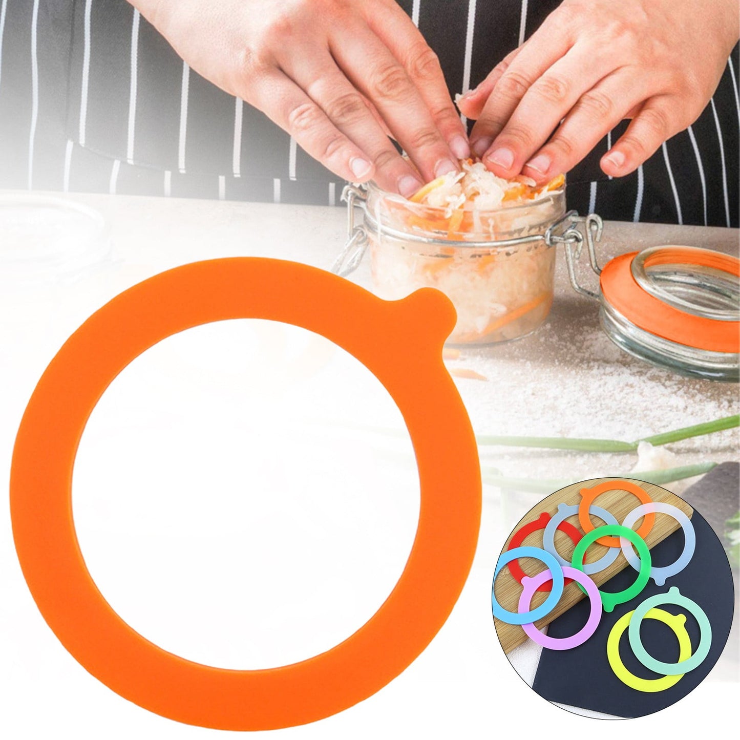 LGCASL Clearance! 30Pcs Silicone Jar Gaskets Replacement Silicone Seals Airtight Silicone Gasket Sealing Rings for Regular Mouth Canning Jar- 30pcs Grey*6+White*6+Red*6+Orange*6+Green*6