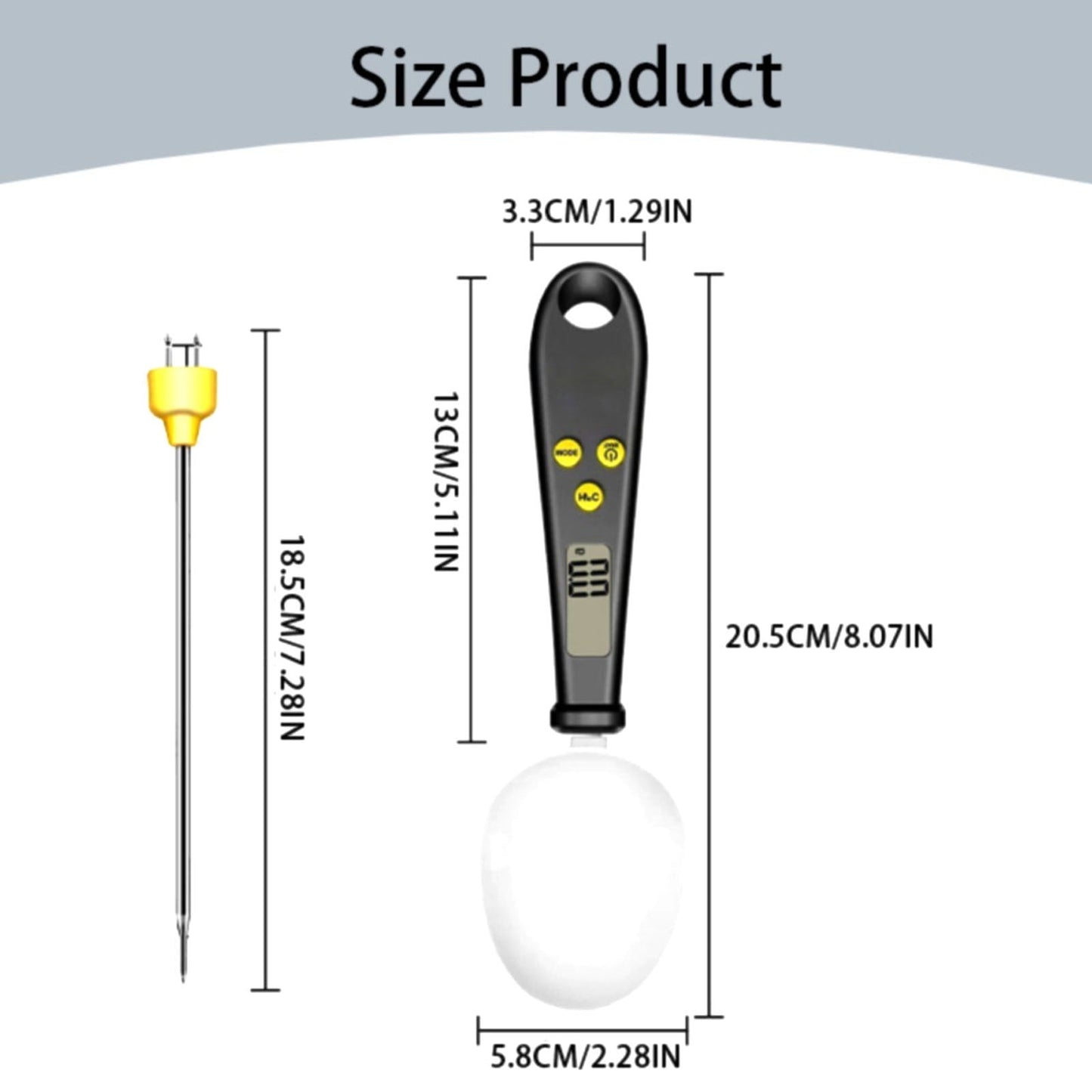 LGCASL White Weighable Spoon 2 in 1 Electronic Kitchen Scale Lcd Digital Measuring Flour Digital Spoon Scale Kitchen Tool Forfood 20.5*5.8*1 I