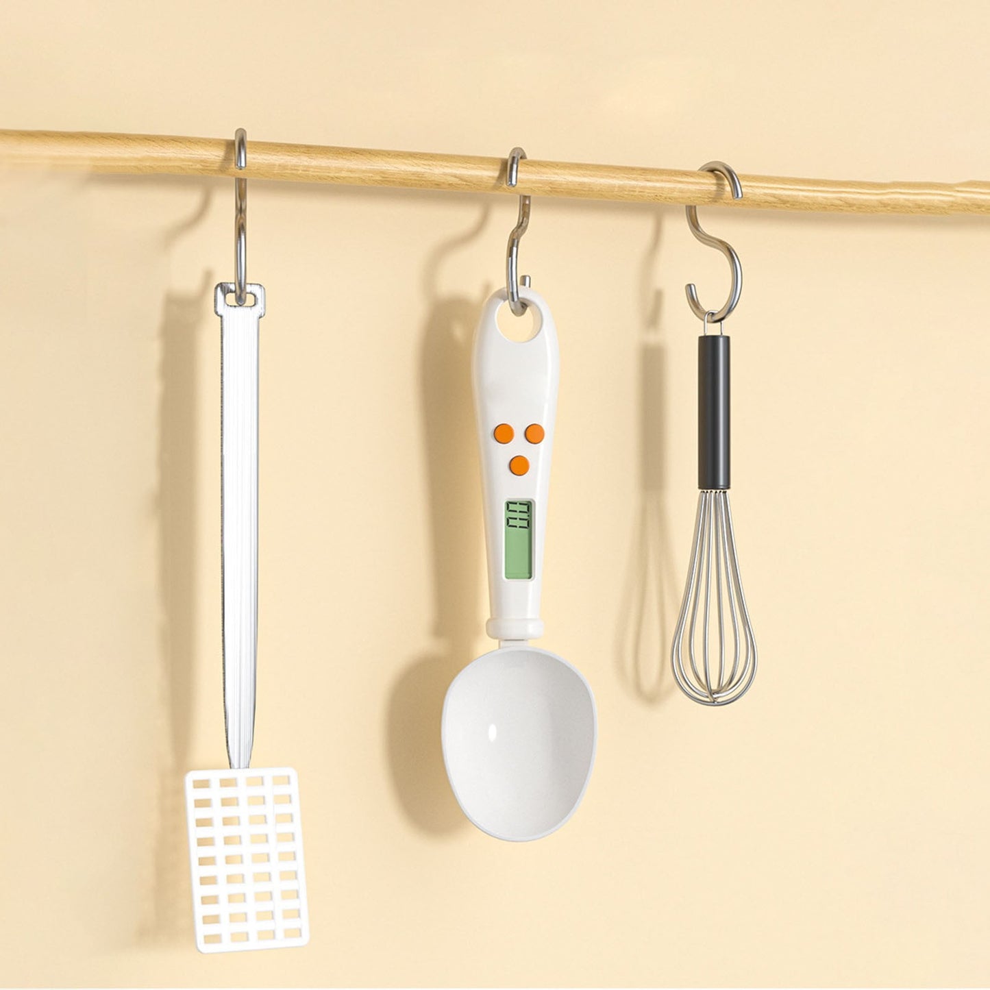LGCASL White Weighable Spoon 2 in 1 Electronic Kitchen Scale Lcd Digital Measuring Flour Digital Spoon Scale Kitchen Tool Forfood 20.5*5.8*1 I