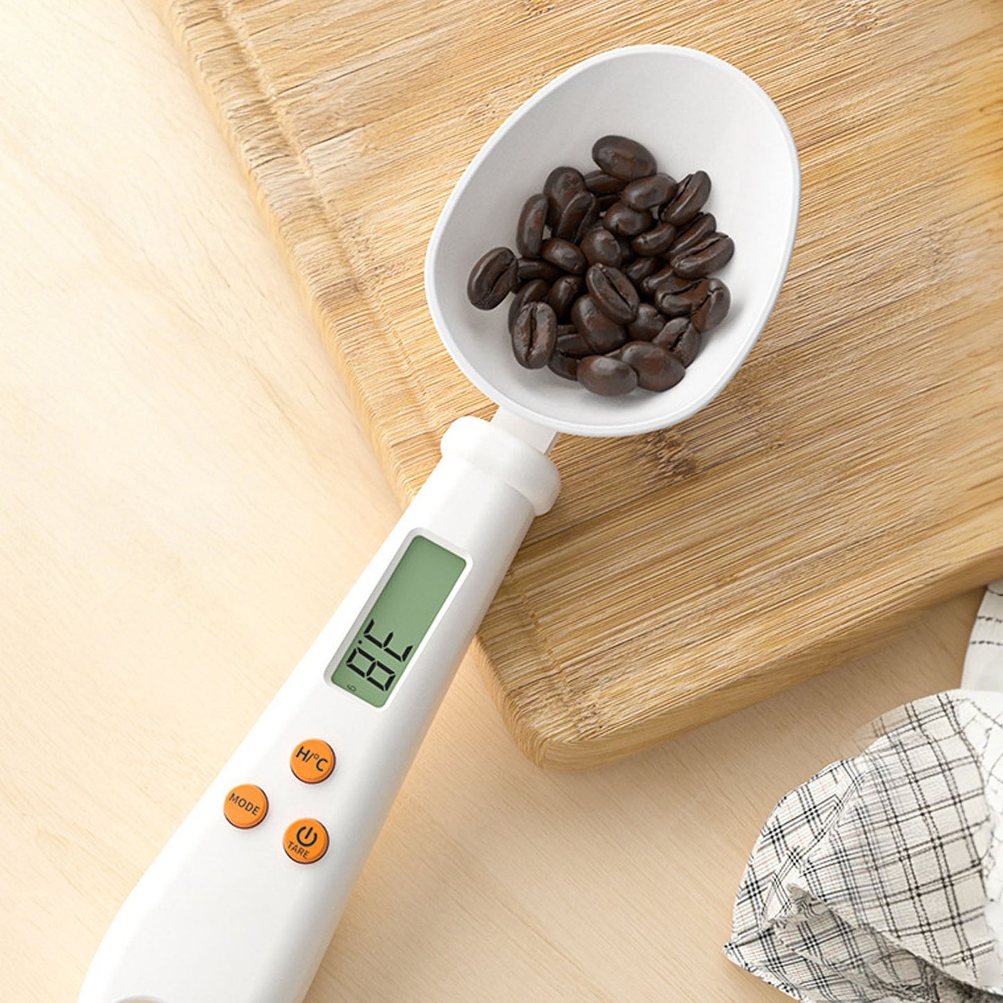LGCASL White Weighable Spoon 2 in 1 Electronic Kitchen Scale Lcd Digital Measuring Flour Digital Spoon Scale Kitchen Tool Forfood 20.5*5.8*1 I