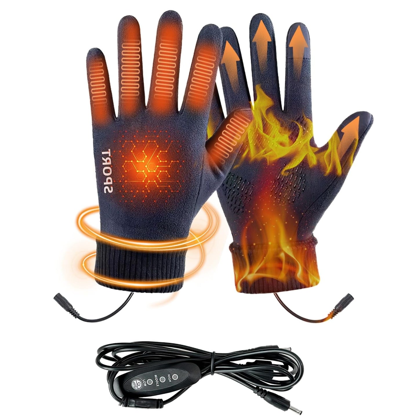 LGCASL Clearance! Heated Gloves Heated Gloves for Men Women with 3 Heat Settings Touchscreen Warming Gloves for Climbing Hiking Cycling Camping- Grey 26 Navy