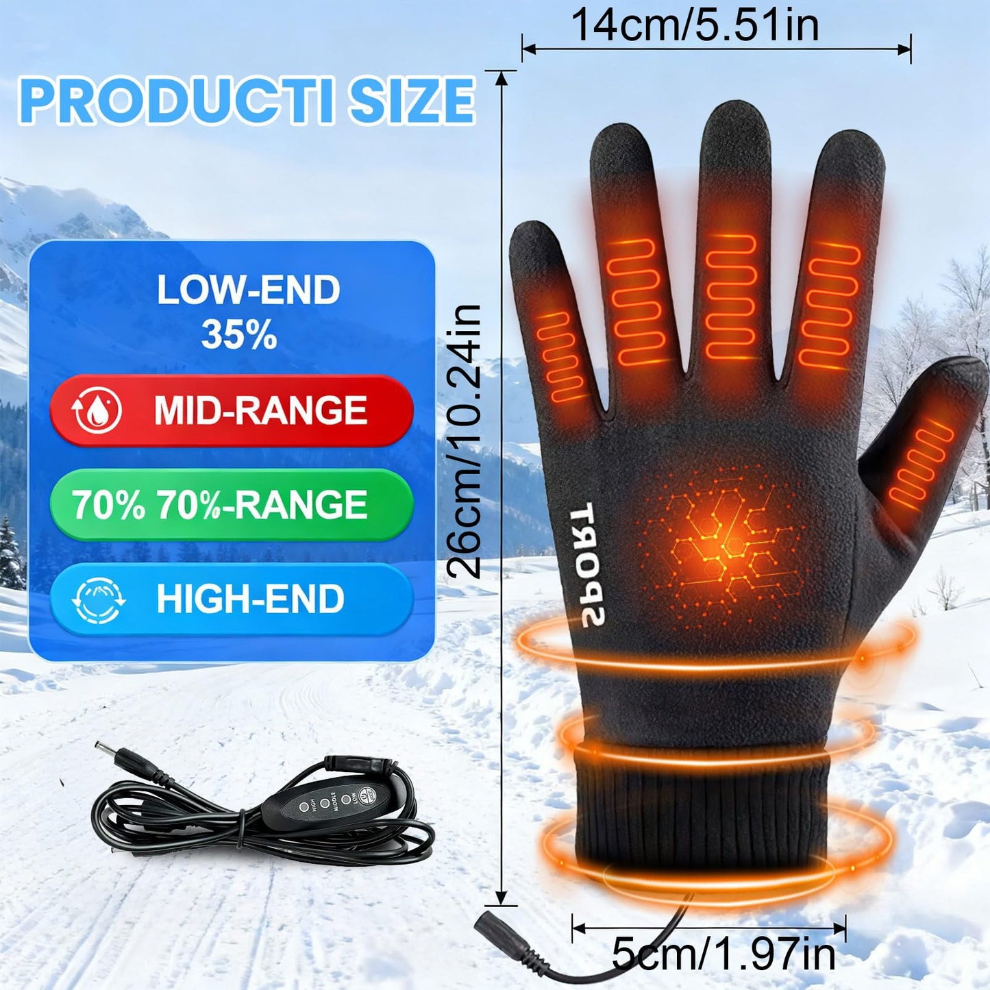 LGCASL Clearance! Heated Gloves Heated Gloves for Men Women with 3 Heat Settings Touchscreen Warming Gloves for Climbing Hiking Cycling Camping- Grey 26 Navy