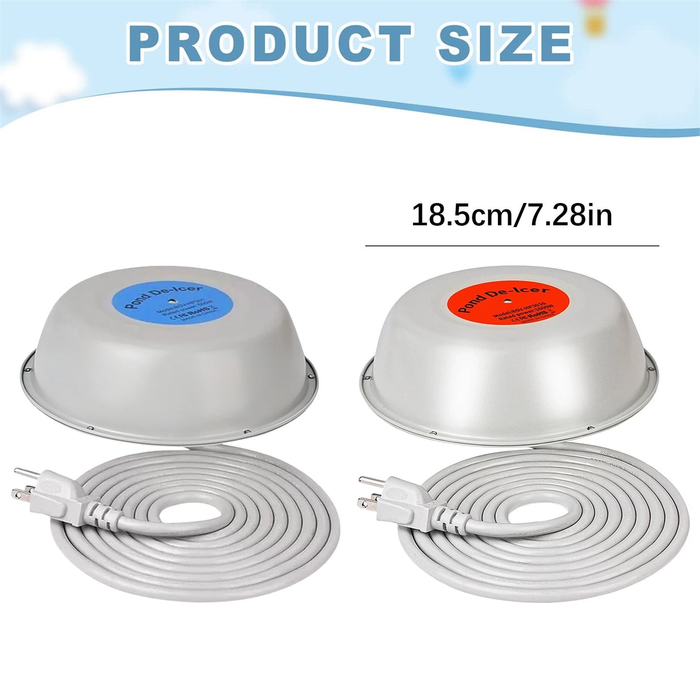 LGCASL Clearance! 1000W Floating Pond Heater Thermostatic Outdoor Fish Pond De Icer with Auto Heating & Shut Off Function Aluminum Tank Water Heater Deicer with 10Ft Power Cor- One Size A