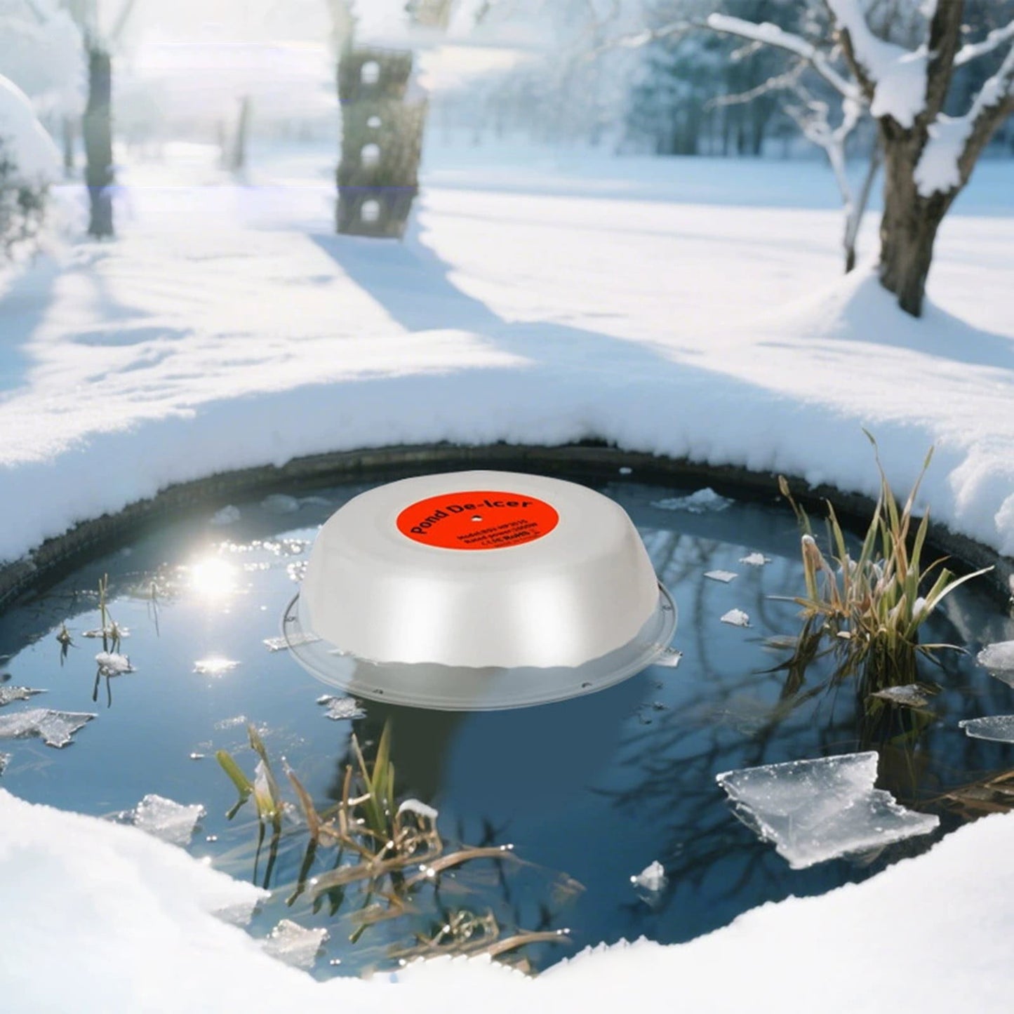 LGCASL Clearance! 1000W Floating Pond Heater Thermostatic Outdoor Fish Pond De Icer with Auto Heating & Shut Off Function Aluminum Tank Water Heater Deicer with 10Ft Power Cor- One Size A