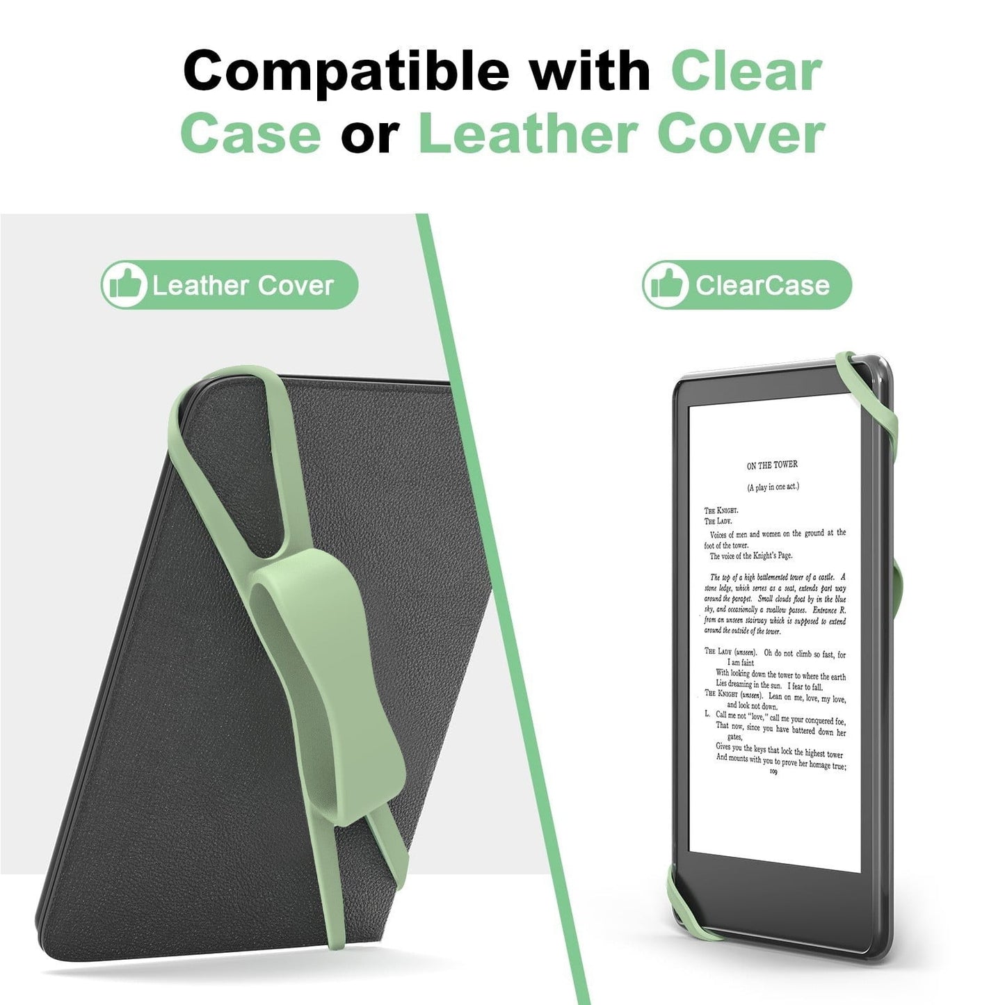 LGCASL Blue Flat Plate Fixing Wrist Strap D Light Green Elastic Tablet Strap for Fingers Comfortable Adjustable for Reading and Watching Videos 6 Color Options 18.5 cm F