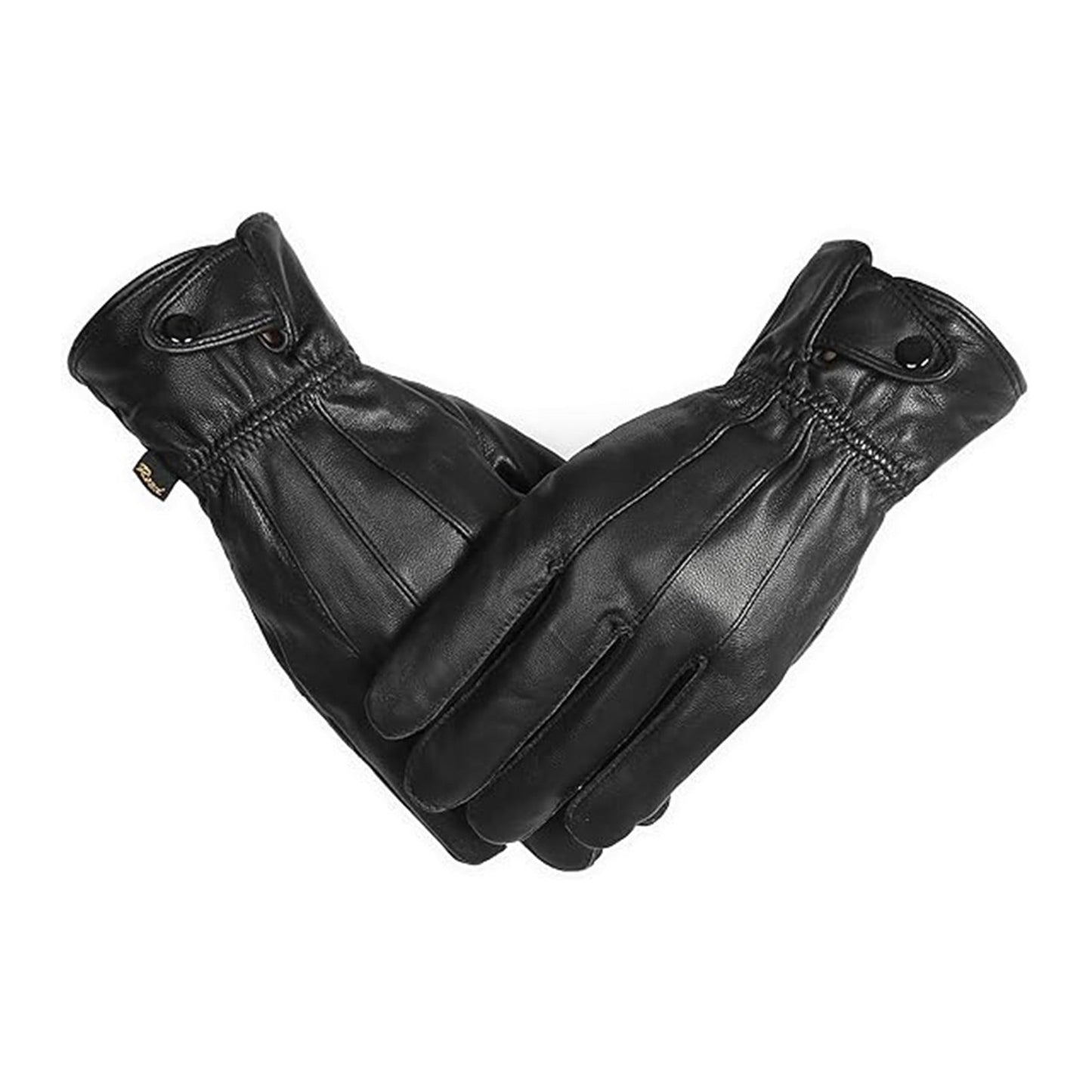 LGCASL Clearance! Mens Gloves，Gloves for Men，Mens Winter Gloves，Mens Leather Gloves Mens Winter Black Leather Gloves for Driving Dress Real Sheepskin Leather Warm Fleece Lined Gloves- 23*12cm Black