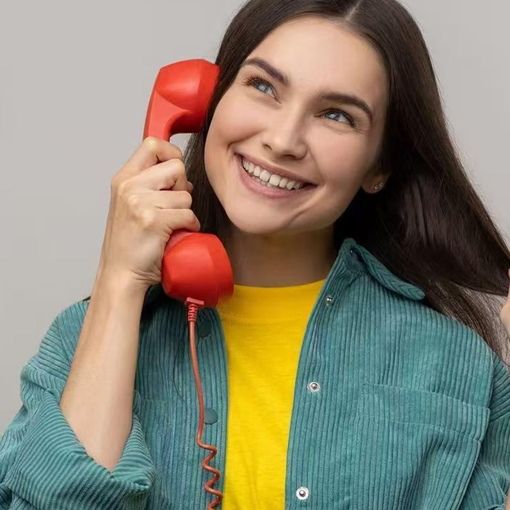 Phone Retro Handset, Phone Retro Phone Handset, 2026 New Bluetooth Retrophone, Vintage Telephone to Landline Adapter Red