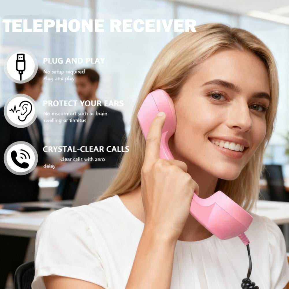 Phone Retro Handset, Phone Retro Phone Handset, 2026 New Bluetooth Retrophone, Vintage Telephone to Landline Adapter Red