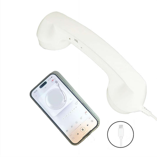 Phone Retro Handset, Phone Retro Phone Handset, 2026 New Bluetooth Retrophone, Vintage Telephone to Landline Adapter White