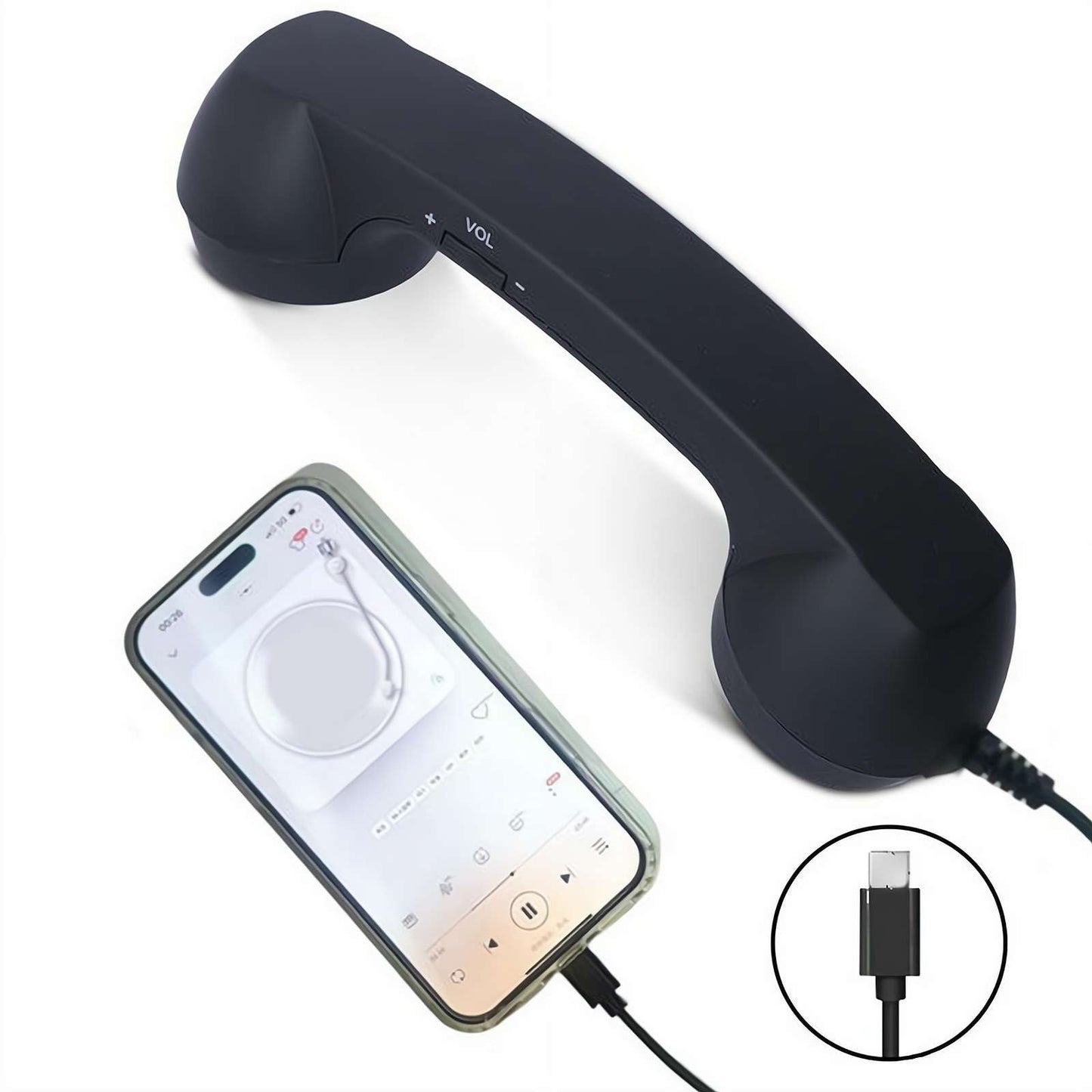 Phone Retro Handset, Phone Retro Phone Handset, 2026 New Bluetooth Retrophone, Vintage Telephone to Landline Adapter White