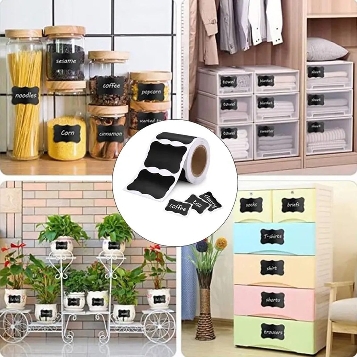 LGCASL Black Label Pieces Reusable Chalkboard Sticker 150 Erasable Jam Decorating Jars for Sticker Labels Jars Removable Chalkboard & Stationery 2ml 5*3cm Black