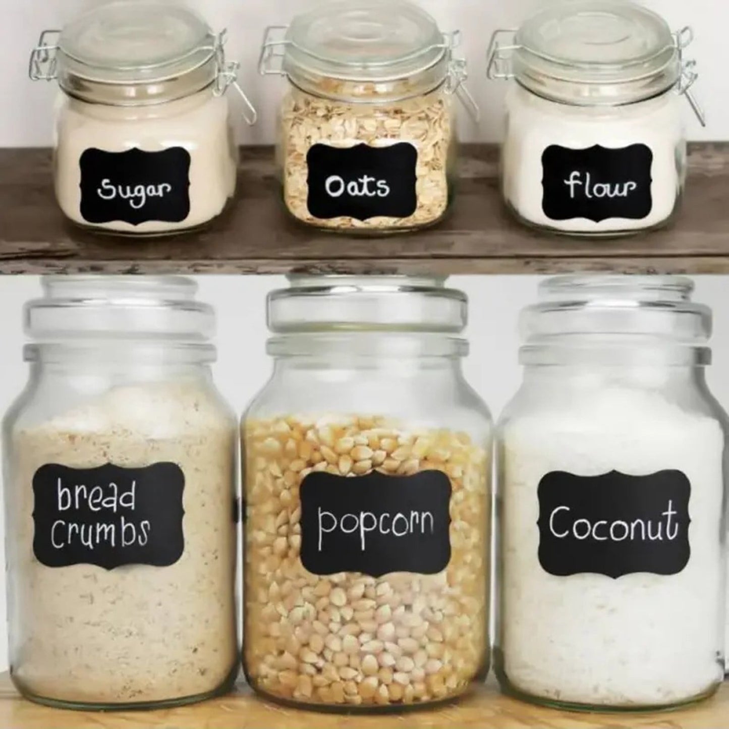 LGCASL Black Label Pieces Reusable Chalkboard Sticker 150 Erasable Jam Decorating Jars for Sticker Labels Jars Removable Chalkboard & Stationery 2ml 5*3cm Black
