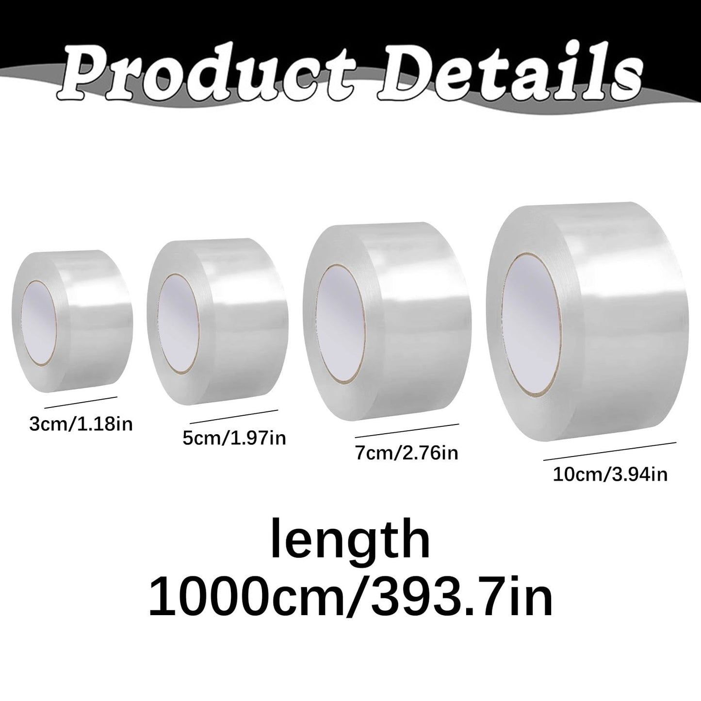 LGCASL Transparent Window Weather Sealing Tape Weather Stripping Free Window Insulation Caulk Tape for Doors Shower Glass Bathroom 0.5mm*5cm*10m Clear