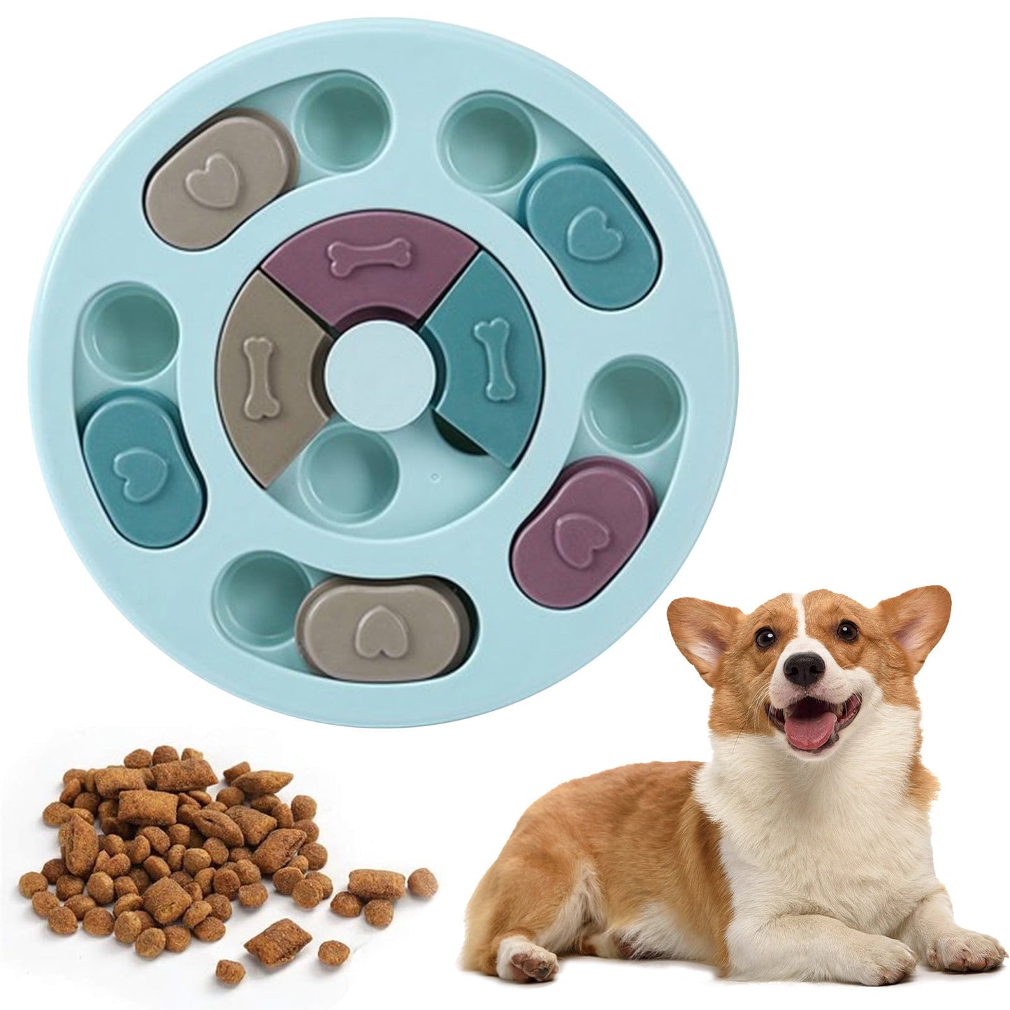 LGCASL Dog Brain-Boosting Food Feeder (Green), Dog Puzzles Dogs Foodes Puzzle Feeder Toys for Iq Training & Mental Enrichment Dog Puzzle, Green Blue