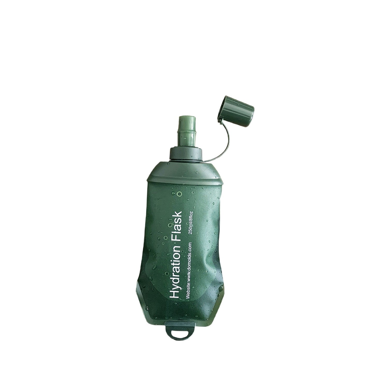 150ml Soft Flask,Light Tpu Foldable Soft Water Bottle Leak Proof Hydration Flask,Soft Water Bottle Running for Running Hiking Cycling Camping Portable Travel Sports Water Bag Easy to Carry M(250ml) Army Green