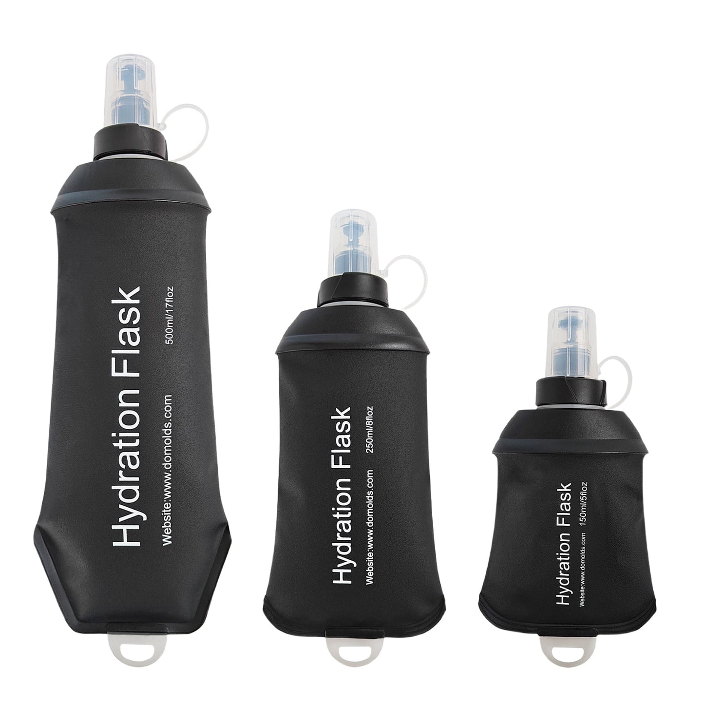 150ml Soft Flask,Light Tpu Foldable Soft Water Bottle Leak Proof Hydration Flask,Soft Water Bottle Running for Running Hiking Cycling Camping Portable Travel Sports Water Bag Easy to Carry L(500ml) Light Blue
