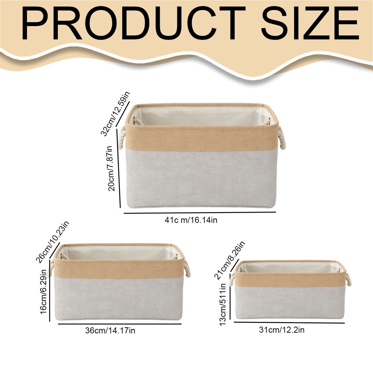 LGCASL Fabric Storage Box, Fabric Storage Box, Storage Basket with Handles and for Clothes Shelves Closet Wardrobe Home Wear and Reinforced, Light Gray S(12.2×5.1×8.2Inch) S(12.2×5.1×8.2inch) Light Green