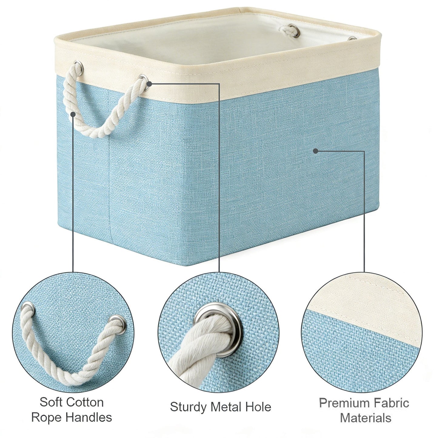 LGCASL Fabric Storage Box, Fabric Storage Box, Storage Basket with Handles and for Clothes Shelves Closet Wardrobe Home Wear and Reinforced, Light Gray S(12.2×5.1×8.2Inch) S(12.2×5.1×8.2inch) Light Green
