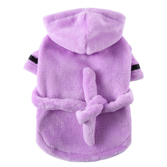 LGCASL Pet Bathrobes, Pajamas Clearance! Dog Cat Bathrobe Pet Clothes Hotel Bath Towel Pet Bathrobe Nightgown Pajamas (Army Green, L) L Purple