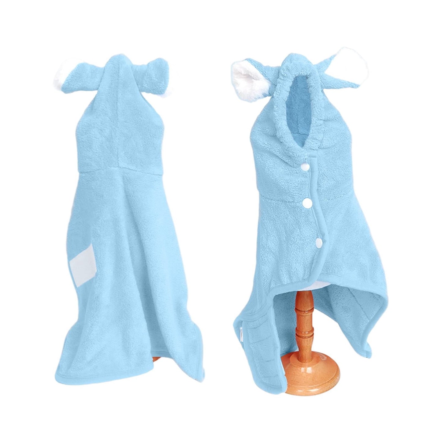 LGCASL 2026 New Puppy Bathrobe with Hood, Dog Bathrobe Absorbent Towel for Small Dogs Fast Drying Dog Robe Coat with Hood Puppy Towel Wrap Pet Grooming After Shower (Blue, Xs) XS Blue