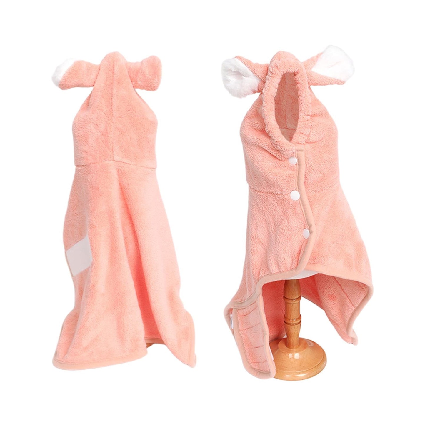 LGCASL 2026 New Puppy Bathrobe with Hood, Dog Bathrobe Absorbent Towel for Small Dogs Fast Drying Dog Robe Coat with Hood Puppy Towel Wrap Pet Grooming After Shower (Blue, Xs) L Pink