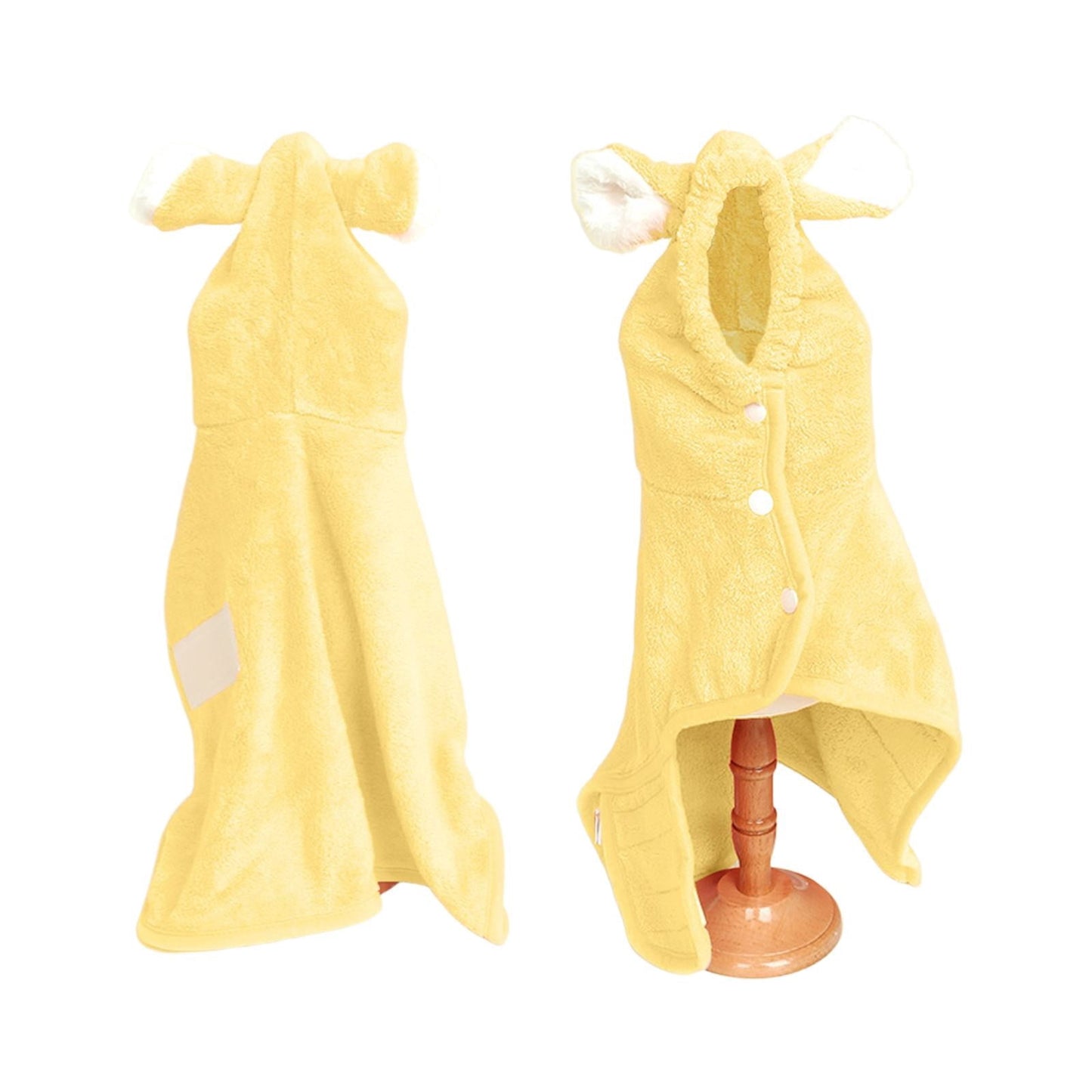 LGCASL 2026 New Puppy Bathrobe with Hood, Dog Bathrobe Absorbent Towel for Small Dogs Fast Drying Dog Robe Coat with Hood Puppy Towel Wrap Pet Grooming After Shower (Blue, Xs) XL Yellow