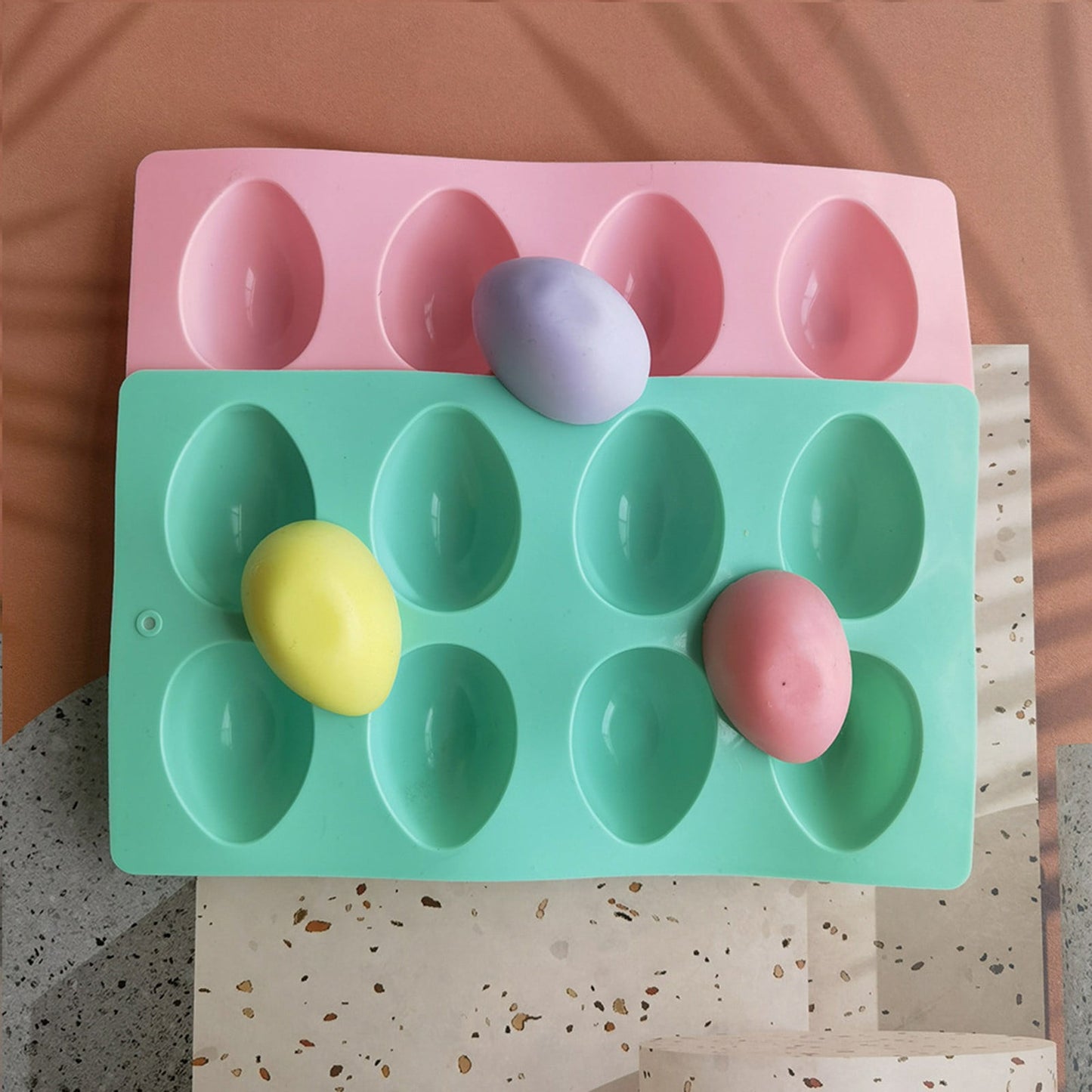 LGCASL Silicone Egg Shaped Molds, Egg Shaped Silicone Molds for Baking Easter Egg Shaped Silicone Baking Grade Non Stick Egg Shaped Easter Homemade Baking Tools Green