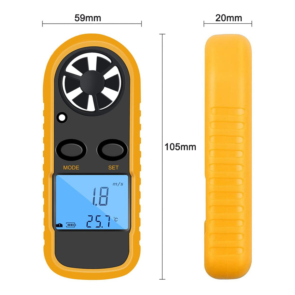 GM816 Digital Anemometer Wind-Speed Gauge Meter LCD Handheld Airflow Windmeter Thermometer