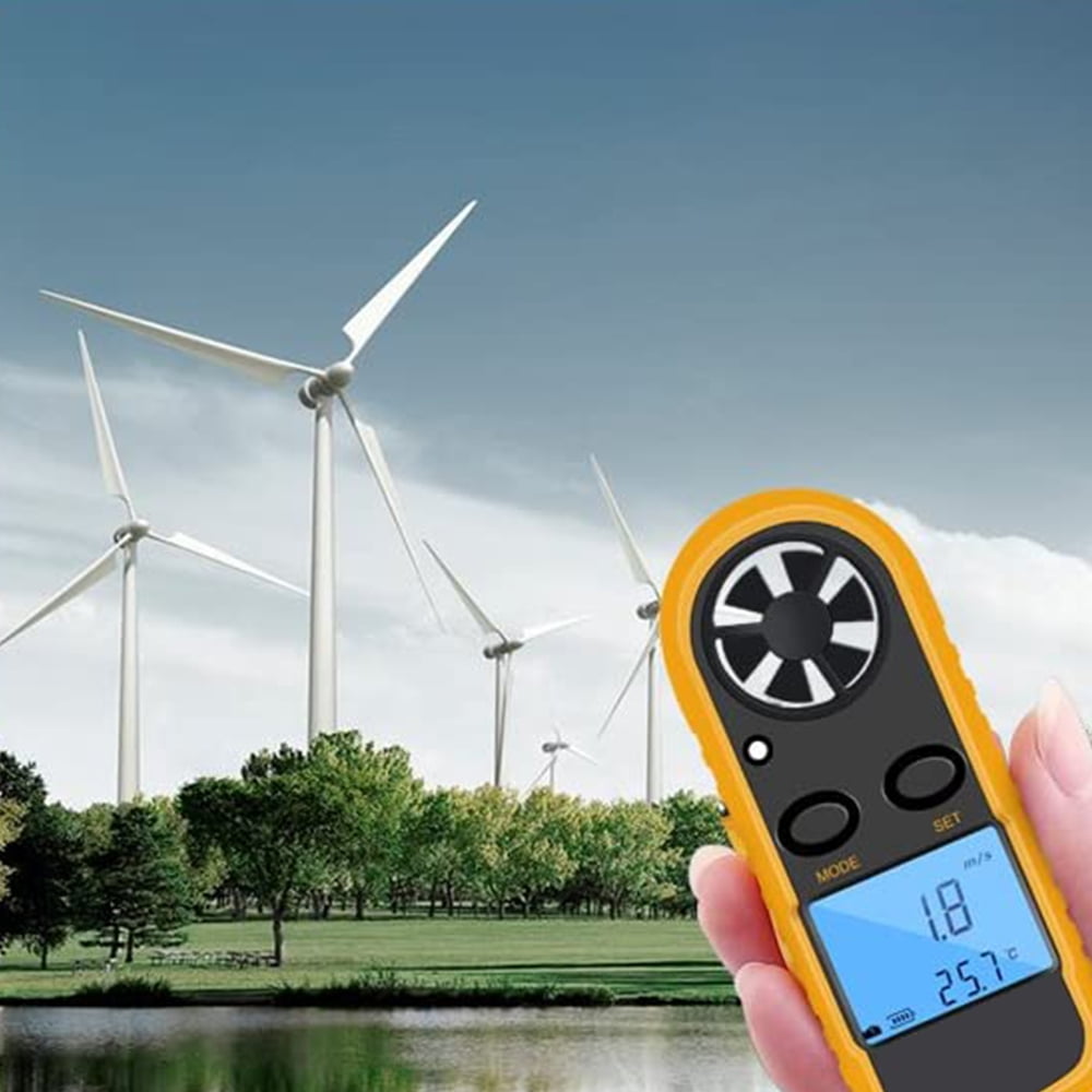 GM816 Digital Anemometer Wind-Speed Gauge Meter LCD Handheld Airflow Windmeter Thermometer