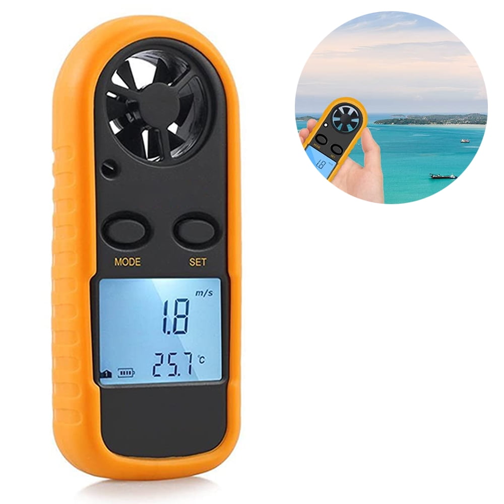 GM816 Digital Anemometer Wind-Speed Gauge Meter LCD Handheld Airflow Windmeter Thermometer