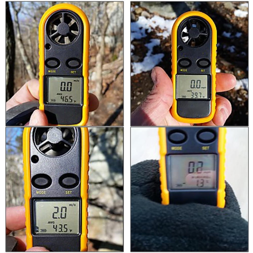 GM816 Digital Anemometer Wind-Speed Gauge Meter LCD Handheld Airflow Windmeter Thermometer