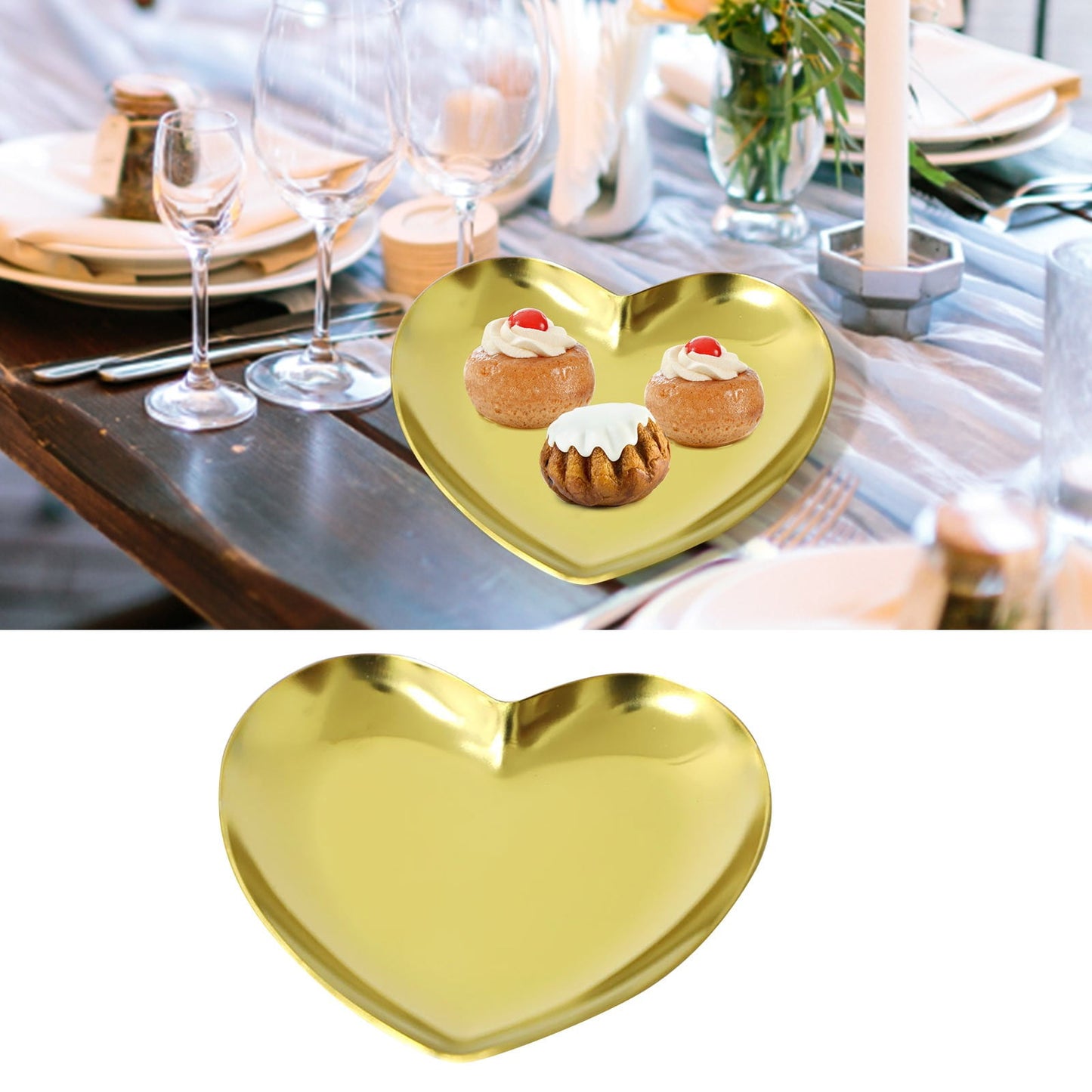 Eguiwyn Baking tray Stainless Steel Decorative Tray Jewelry Dish Cosmetics Organizer Bathroom Clutter Serving Platter Small Storage Tray Oval Rack Camouflage One Size Gold