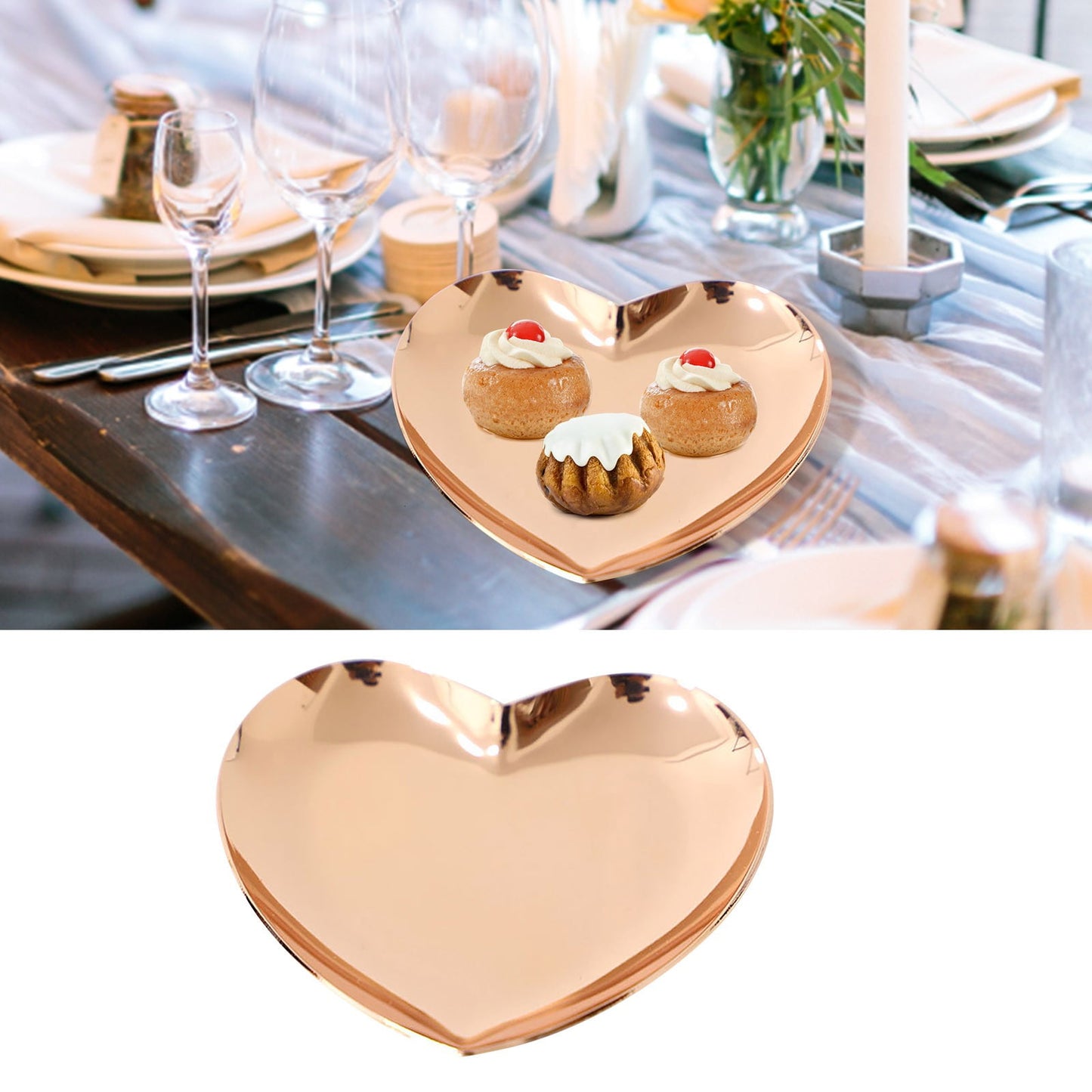 Eguiwyn Baking tray Stainless Steel Decorative Tray Jewelry Dish Cosmetics Organizer Bathroom Clutter Serving Platter Small Storage Tray Oval Rack Camouflage One Size Rose Gold