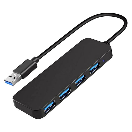 Ckepdyeh 4-Port USB 3.0 Splitter Hub, Plastic Black