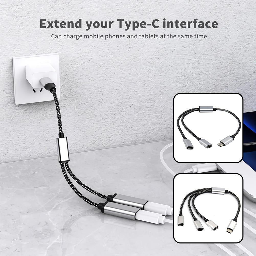 USB C Splitter, USB C to USB C Female Adapter, 2/3 Ports 1 to 3