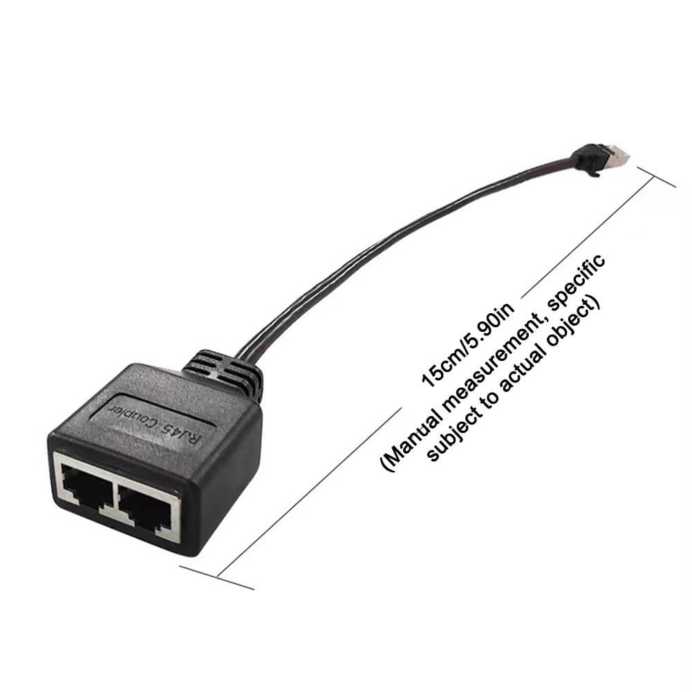 RJ45 Splitter Adapter Connector 1 to 2 Female Ports for CAT 5/CAT 6/CAT 7 LAN Ethernet Cables