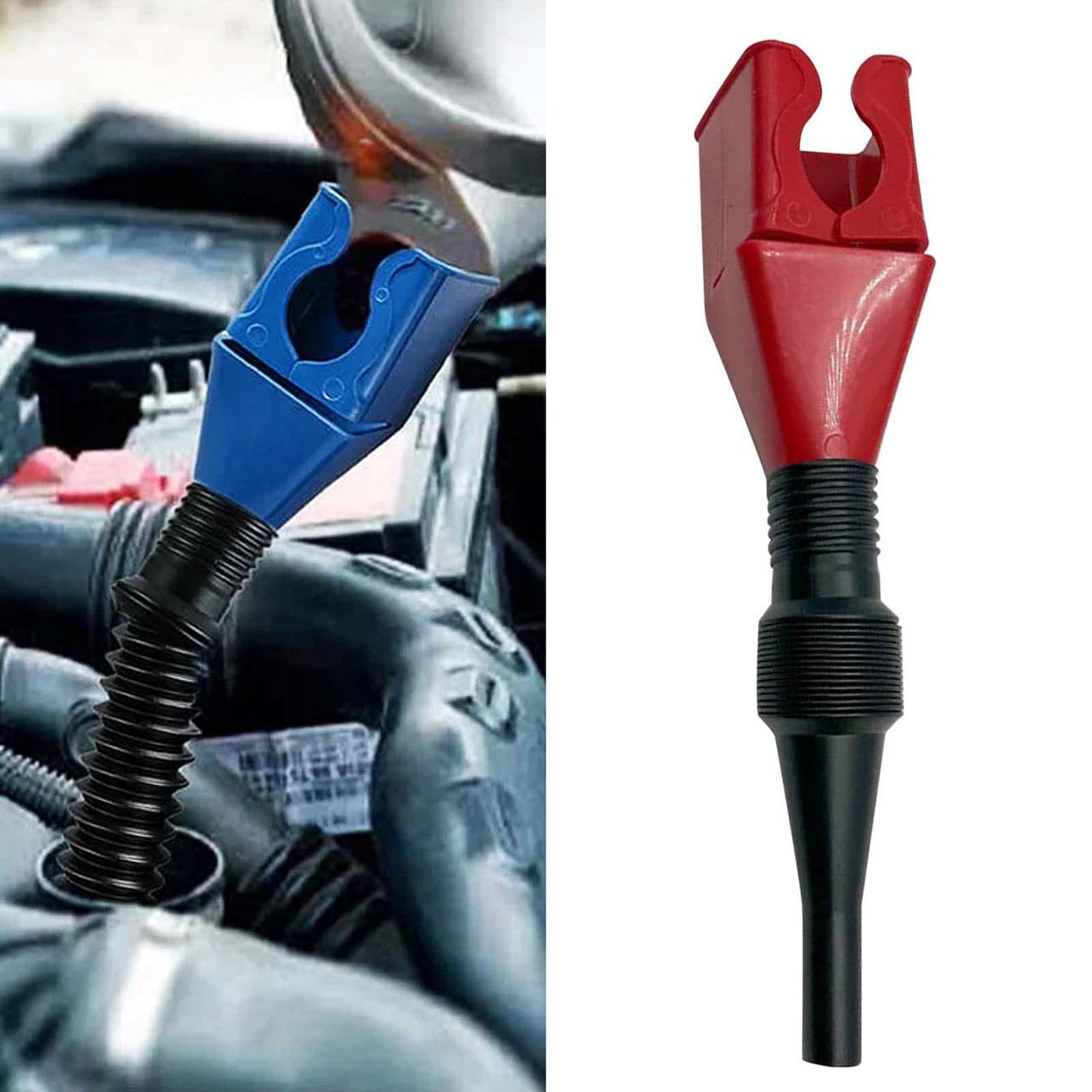 Clearance! JWDX Household Funnel, Funnel Promotion, Universal Flexible Draining Oil Snap Plastic Funnel Spill Hand for Automotive Oil and Household Uses Red